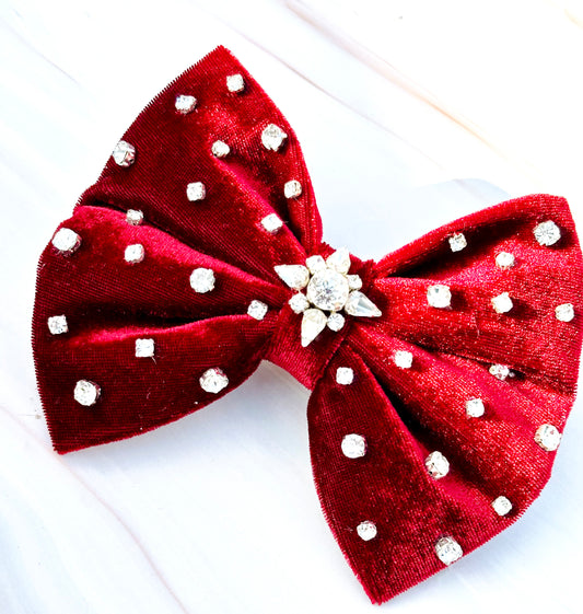 Maroon charm - kids bow